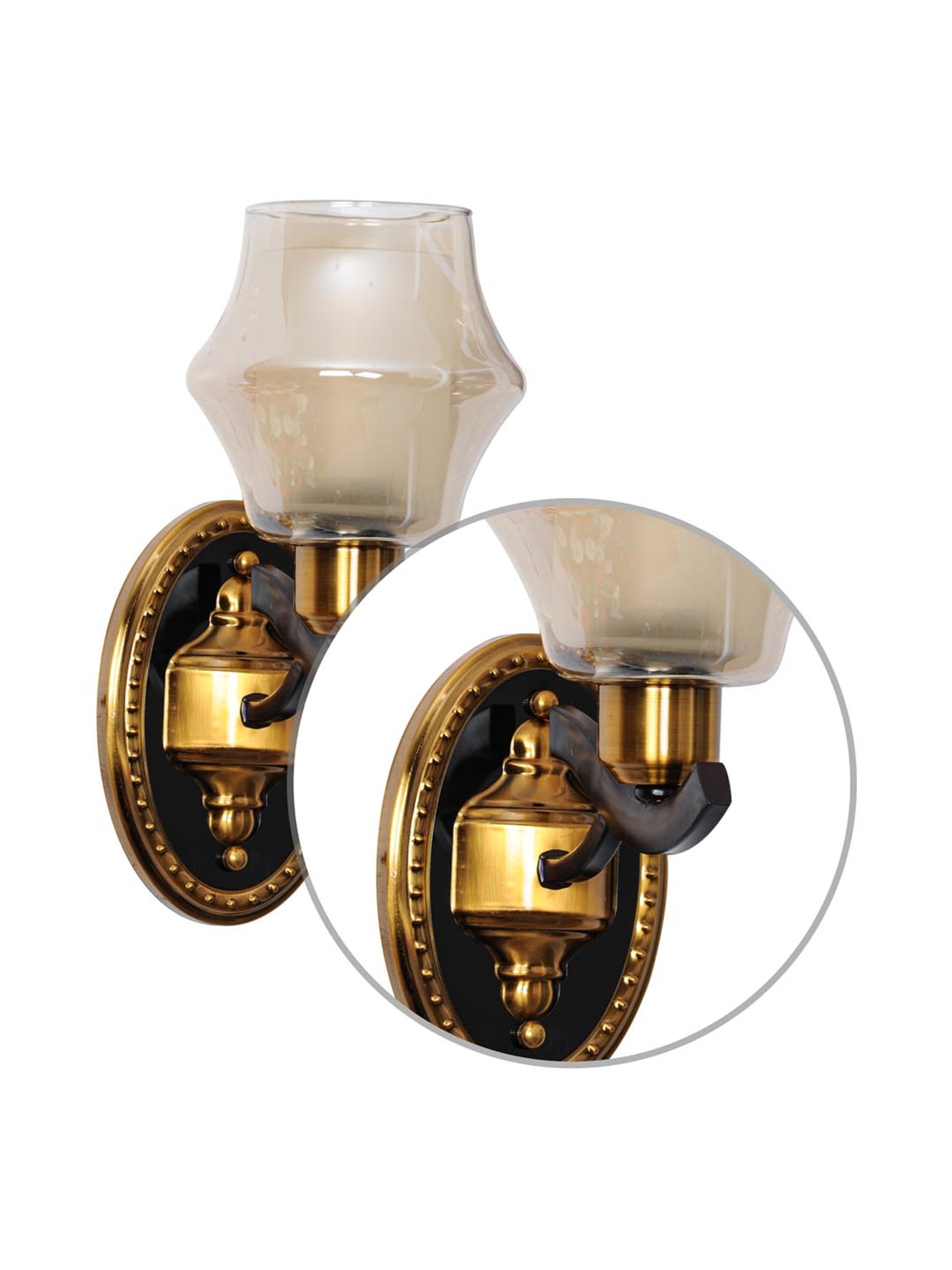 Kapoor E Illuminations Mysville Golden Metal Wall Light - Set of 1