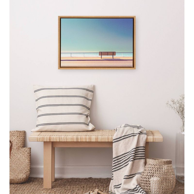 23" x 16" The Bench Framed Canvas Wall Art - Amanti Art