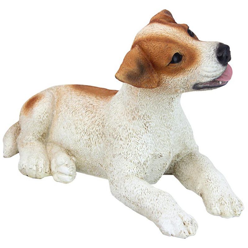 Design Toscano Brown & White Jack Russell Puppy Dog Statue - White