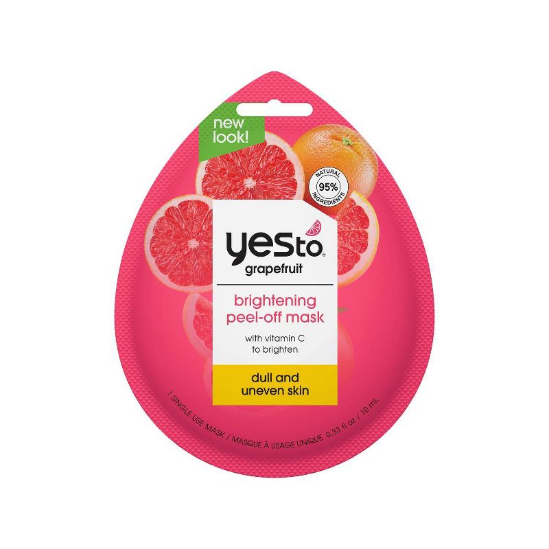 Yes To Grapefruit Vitamin C Glow Boosting Peel Off Single Use Face Mask - 0.33 fl oz