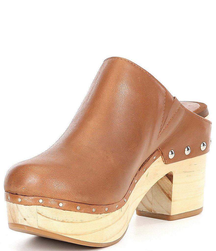 Chelsea & Violet Jana Studded Leather Clogs