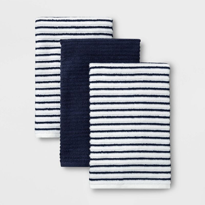 3pk Cotton Striped Barmops Blue - Room Essentials™