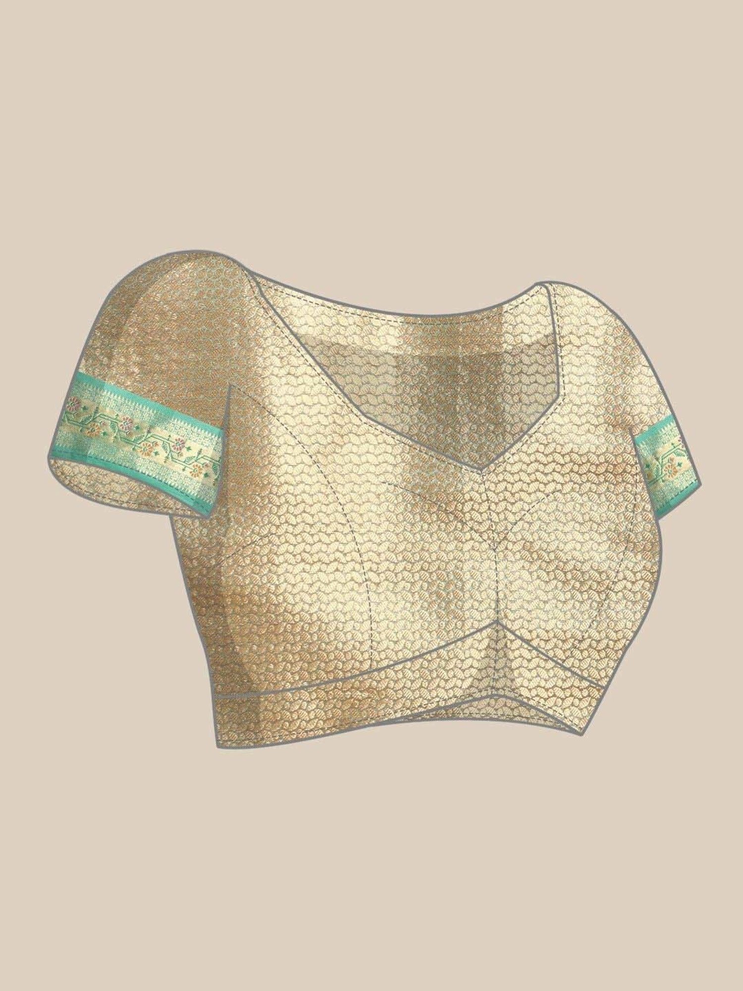 Silk Land Red & Green Woven Saree With Unstitched Blouse