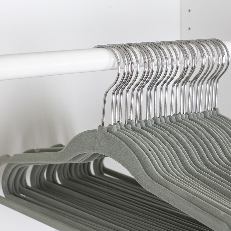 Home Basics  Flocked Velvet Suit Hanger, (Pack of 25), Grey