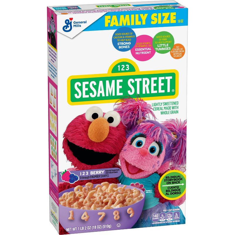 Sesame Street 123 Berry Family Size Cereal - 18oz - General Mills