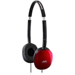 JVC HA-S160R Supra-aural FLATS Lightweight Headband Headphones (Red)