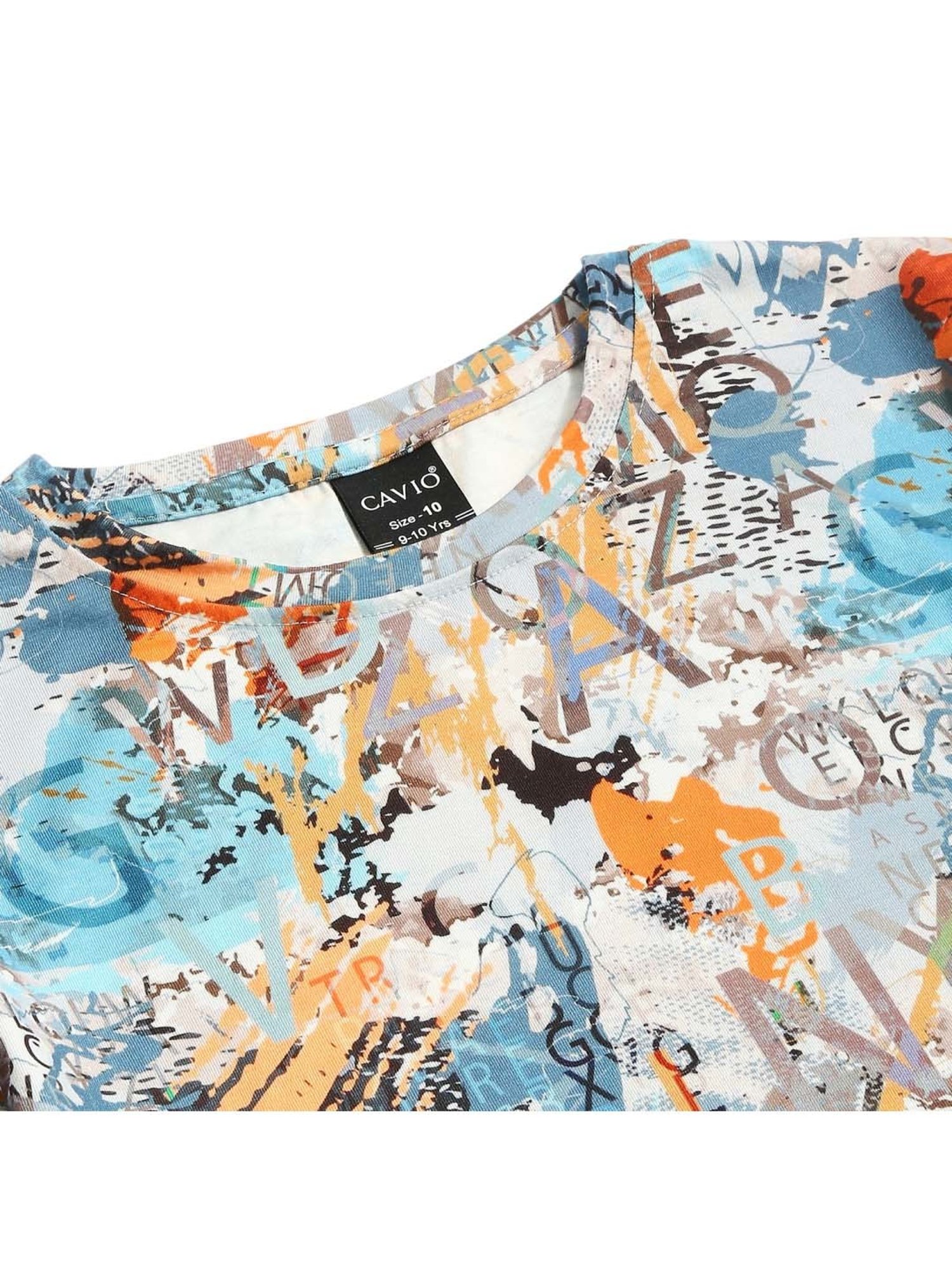 Cavio Kids Multicolor Cotton Printed T-Shirt