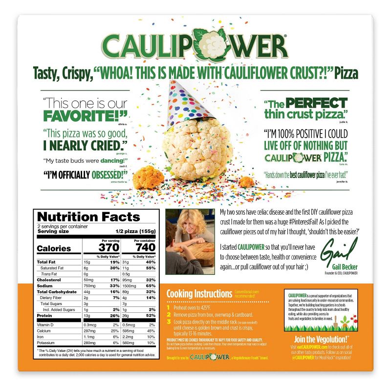 CAULIPOWER Three Cheese Cauliflower Crust Frozen Pizza - 10.9oz