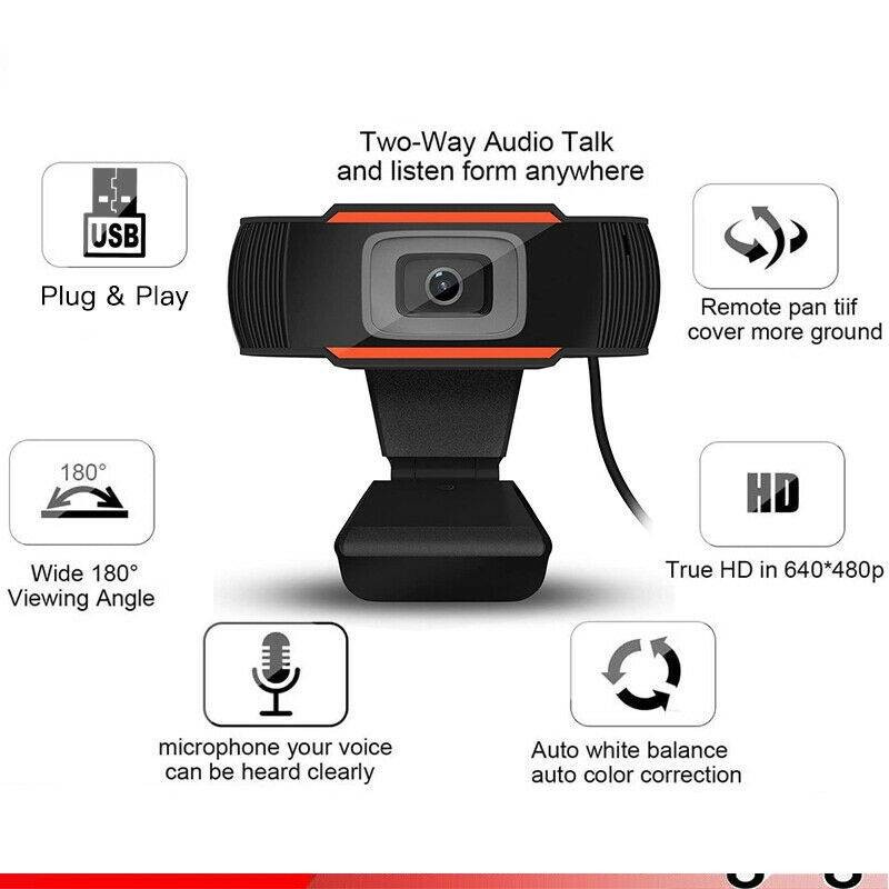 Webcam USB Retatable Camera Auto Focus with Microphone For PC Laptop Desktop