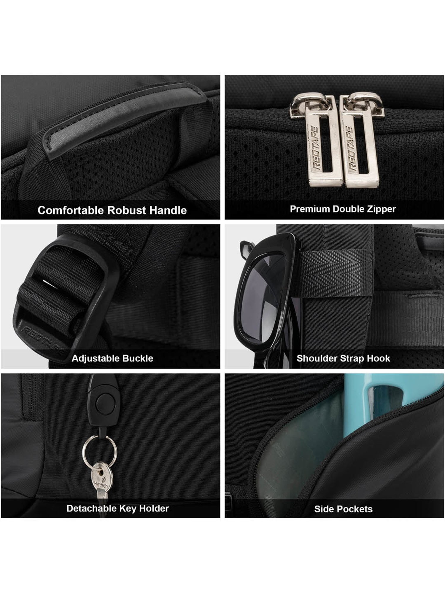 Red Tape 30 L Black Large Laptop Backpack