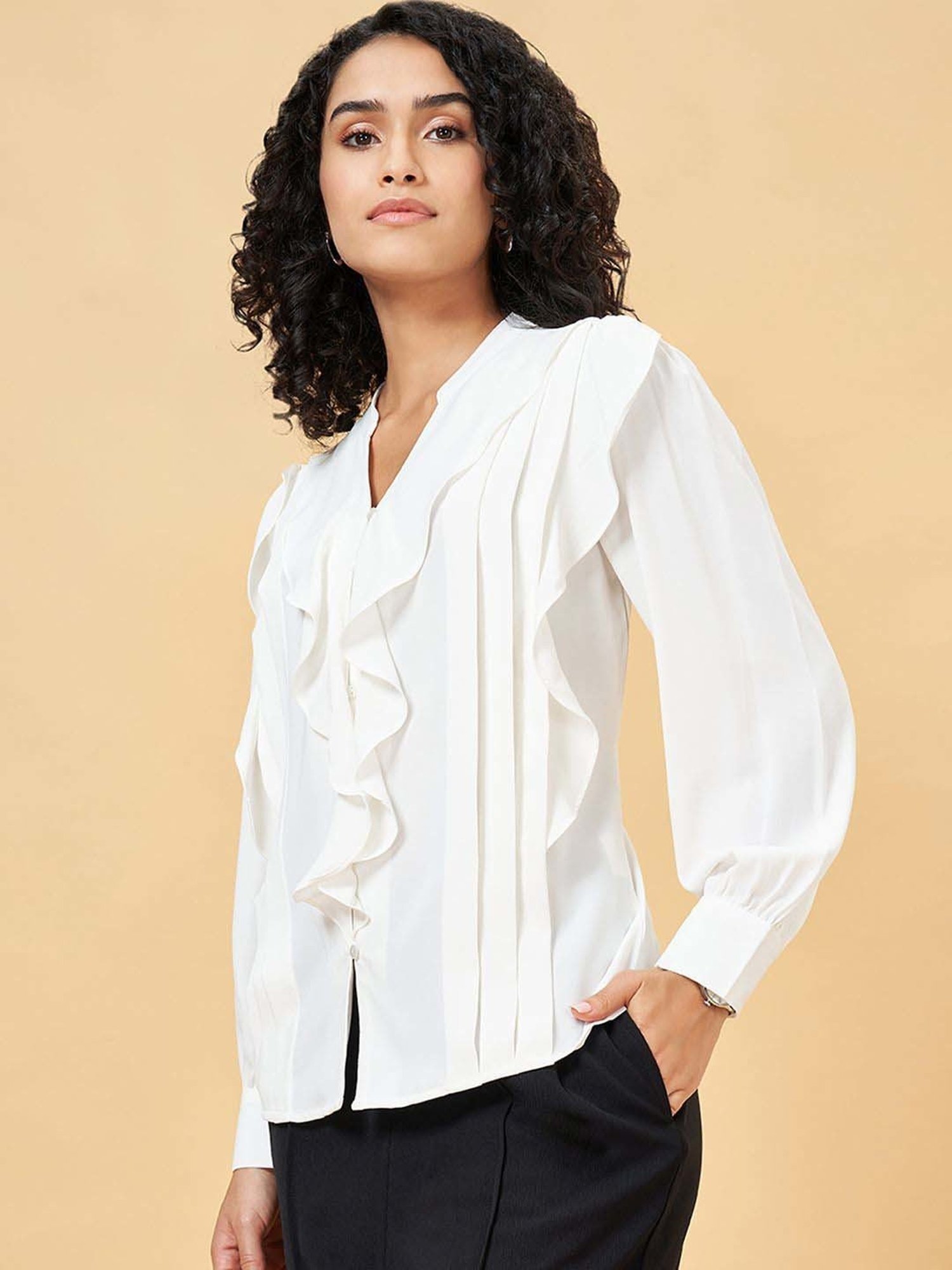 Annabelle by Pantaloons White Plain Top