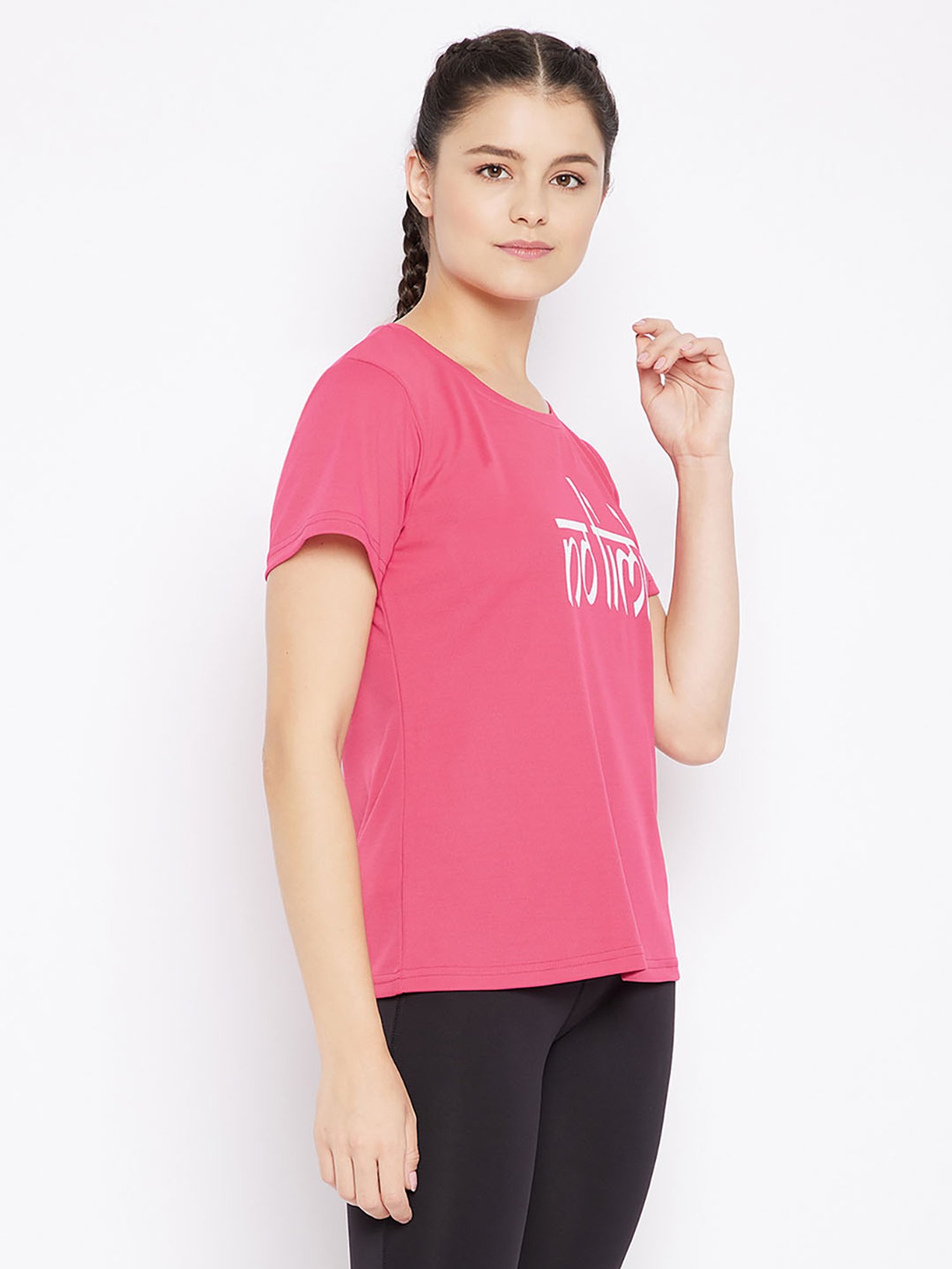 Clovia Pink Graphic Print T-Shirt