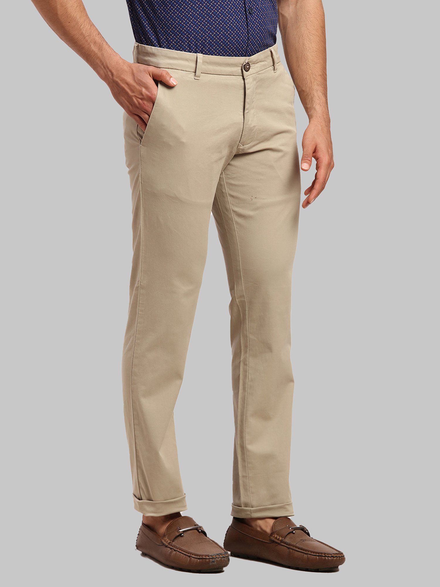 Parx Grey Tapered Fit Trousers