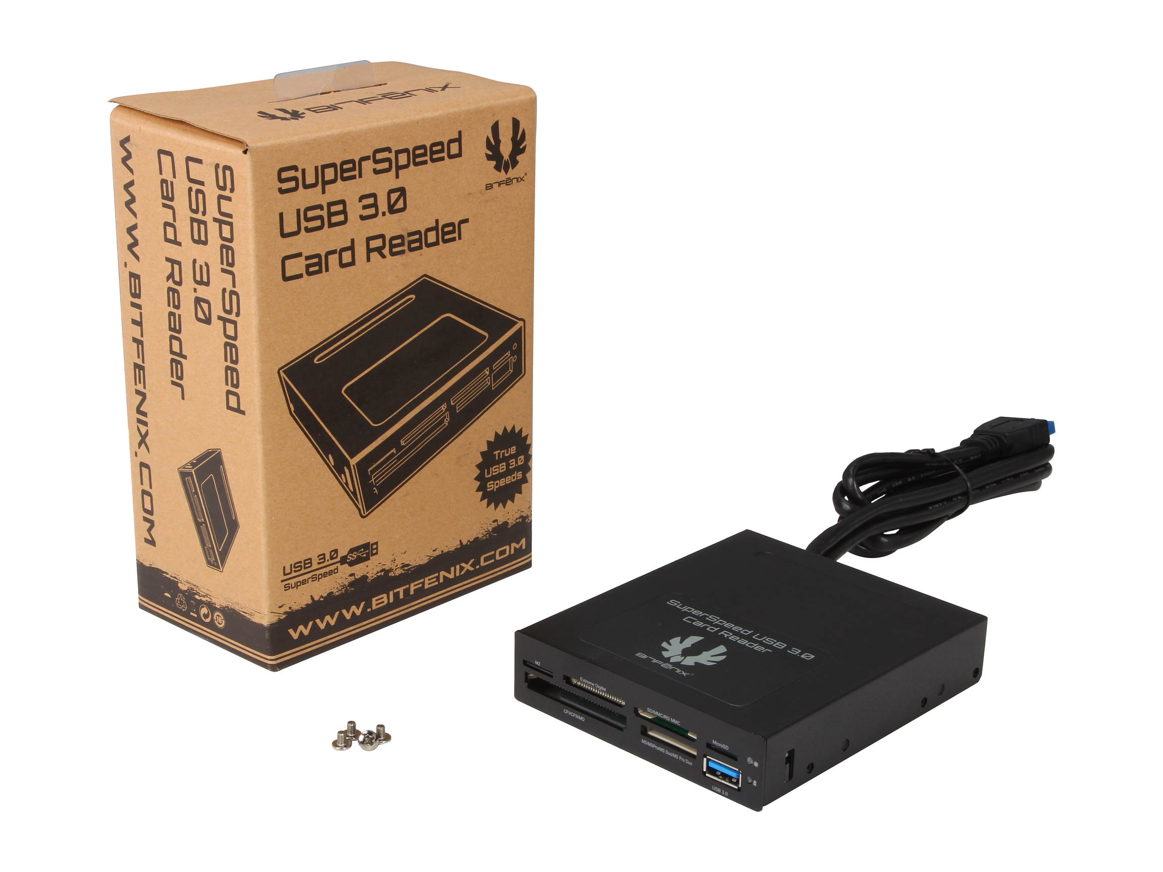 BitFenix BFA-U3-KCR35-RP SuperSpeed USB 3.0 Card Reader - Black