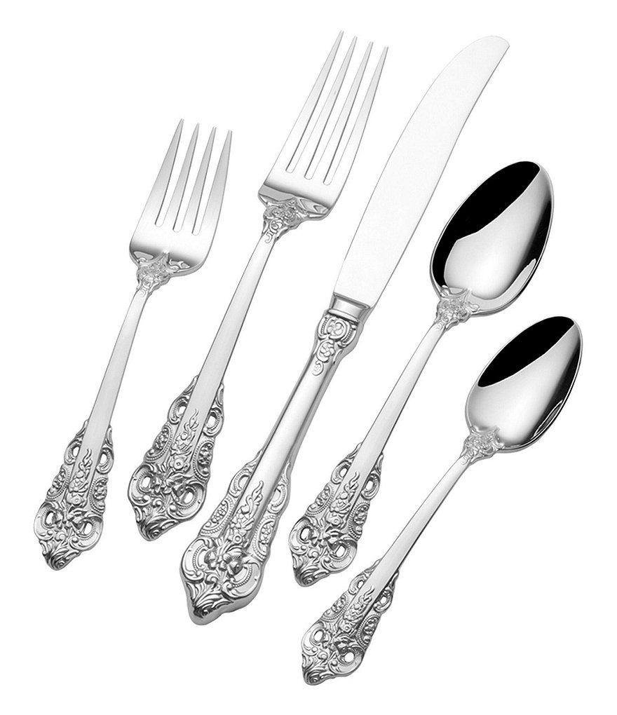 Wallace Silversmiths Royal Baroque 20-Piece Stainless Steel Flatware Set