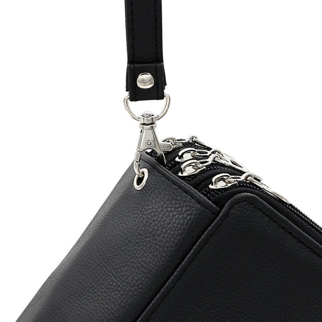 BTSKY PU Leather Colored Pencil Case with Compartments-72 Slots Handy Pencil Holder for Watercolor Pencils, Gel Pens and Ordinary Pencils (Black)