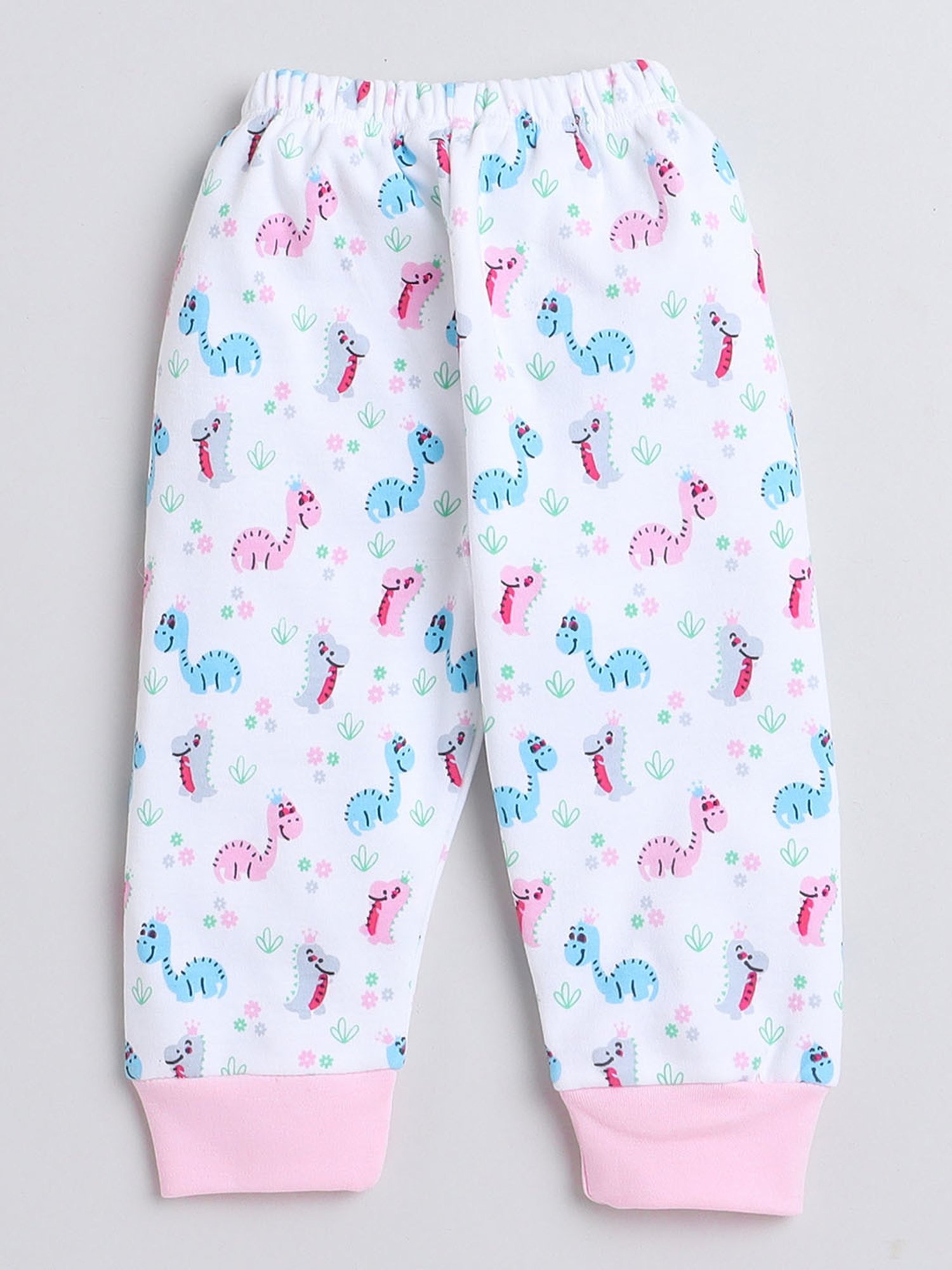 Bumzee Kids Pink & White Printed Full Sleeves Jhabla with Pyjamas