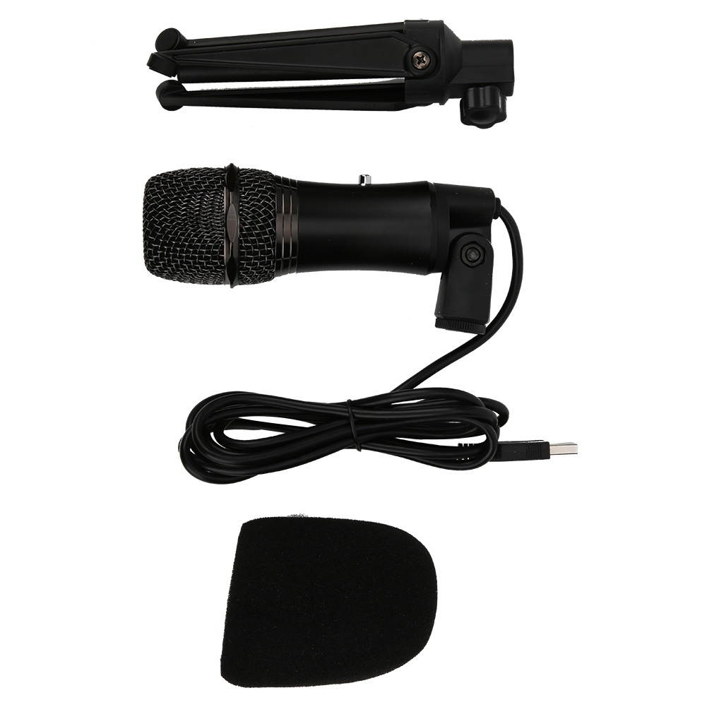 USB Condenser Microphone w/ Tripod Stand For Game Chat Audio Recording Computer Condenser Microphone Wired with Tripod Stand USB Cardioid Pickup for Live Singing