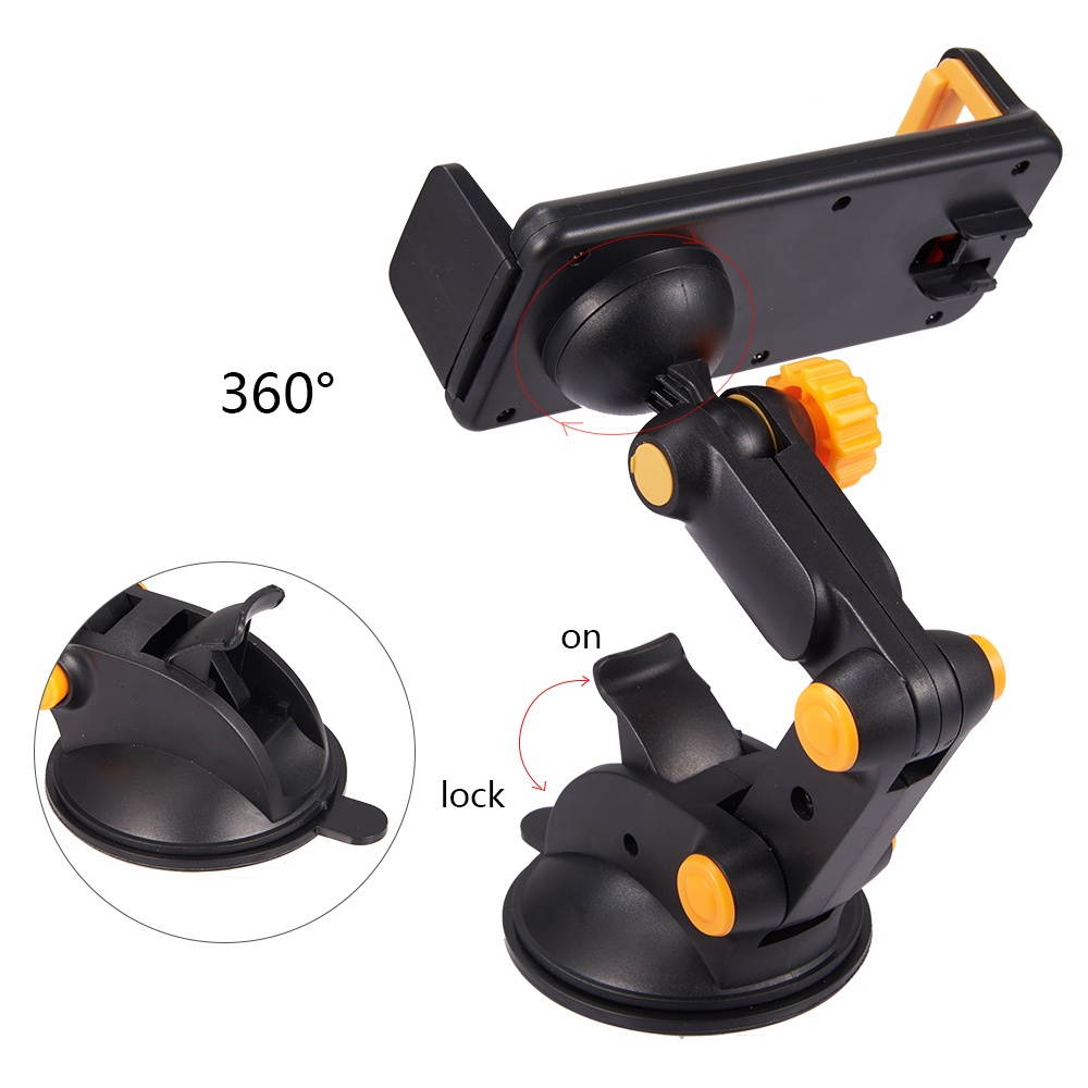 Suction Cup Windshield and Dashboard Mount for Smartphones and Tablets - Black