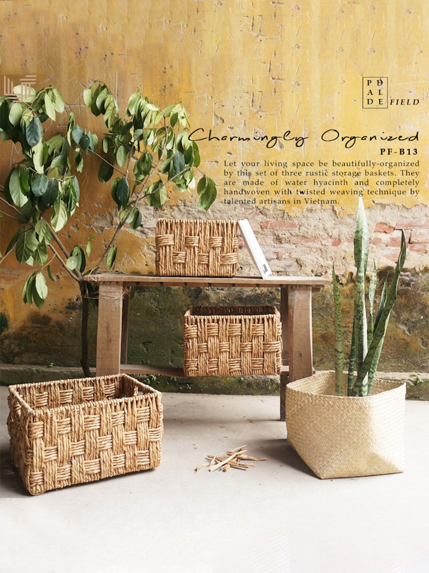 VarEesha Brown & Black Bamboo Multi-Purpose Basket - Set of 1