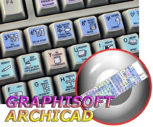 ARCHICAD GALAXY SERIES NEW KEYBOARD LABELS SHORTCUTS 12X12 SIZE