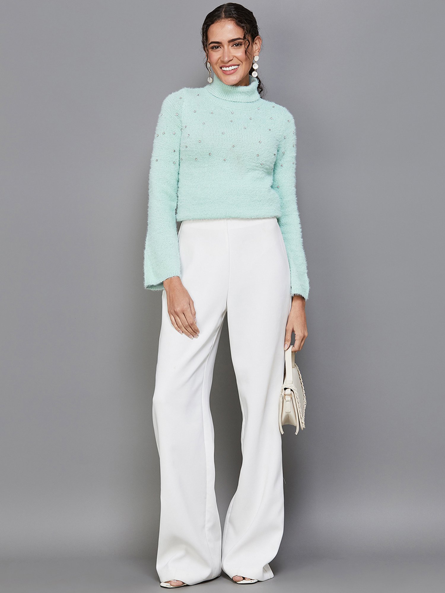 Code by Lifestyle Mint Green Embellished Top