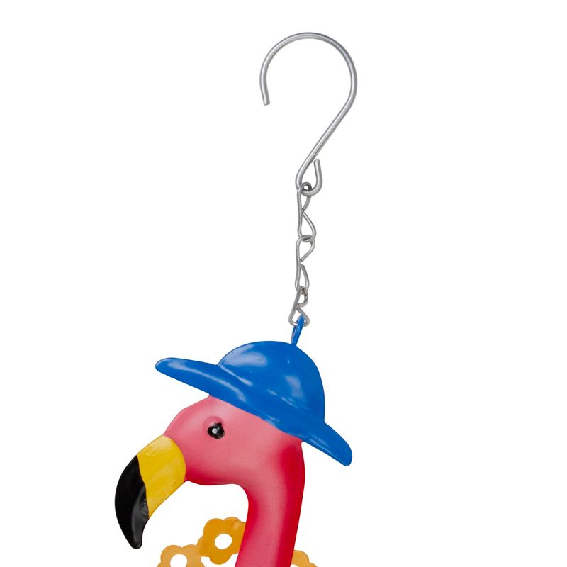 29.5" Metal and Glass Spinning Rose Stake Metallic Blue - Exhart