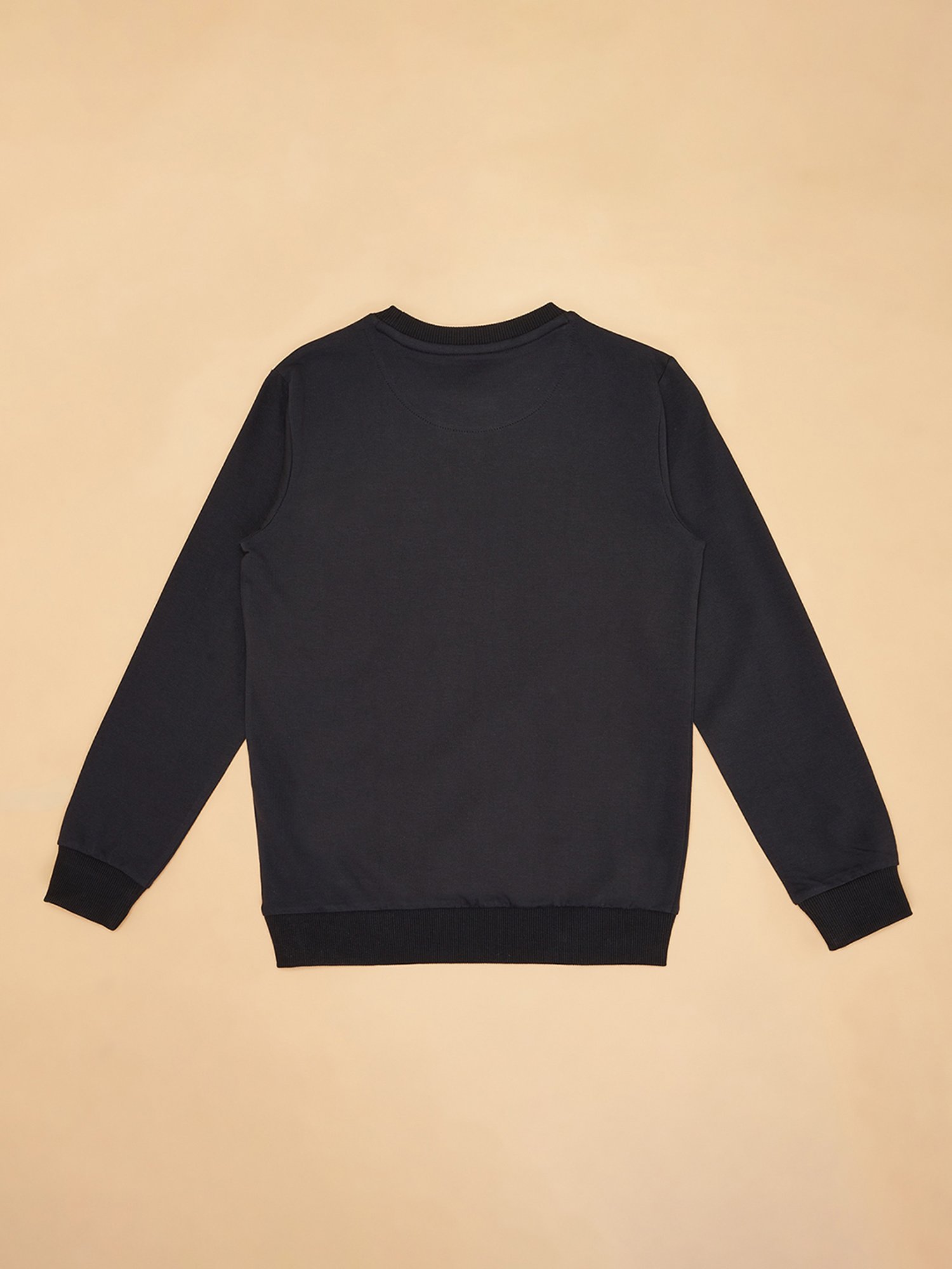 YU by Pantaloons Kids Black Printed Full Sleeves Sweatshirt