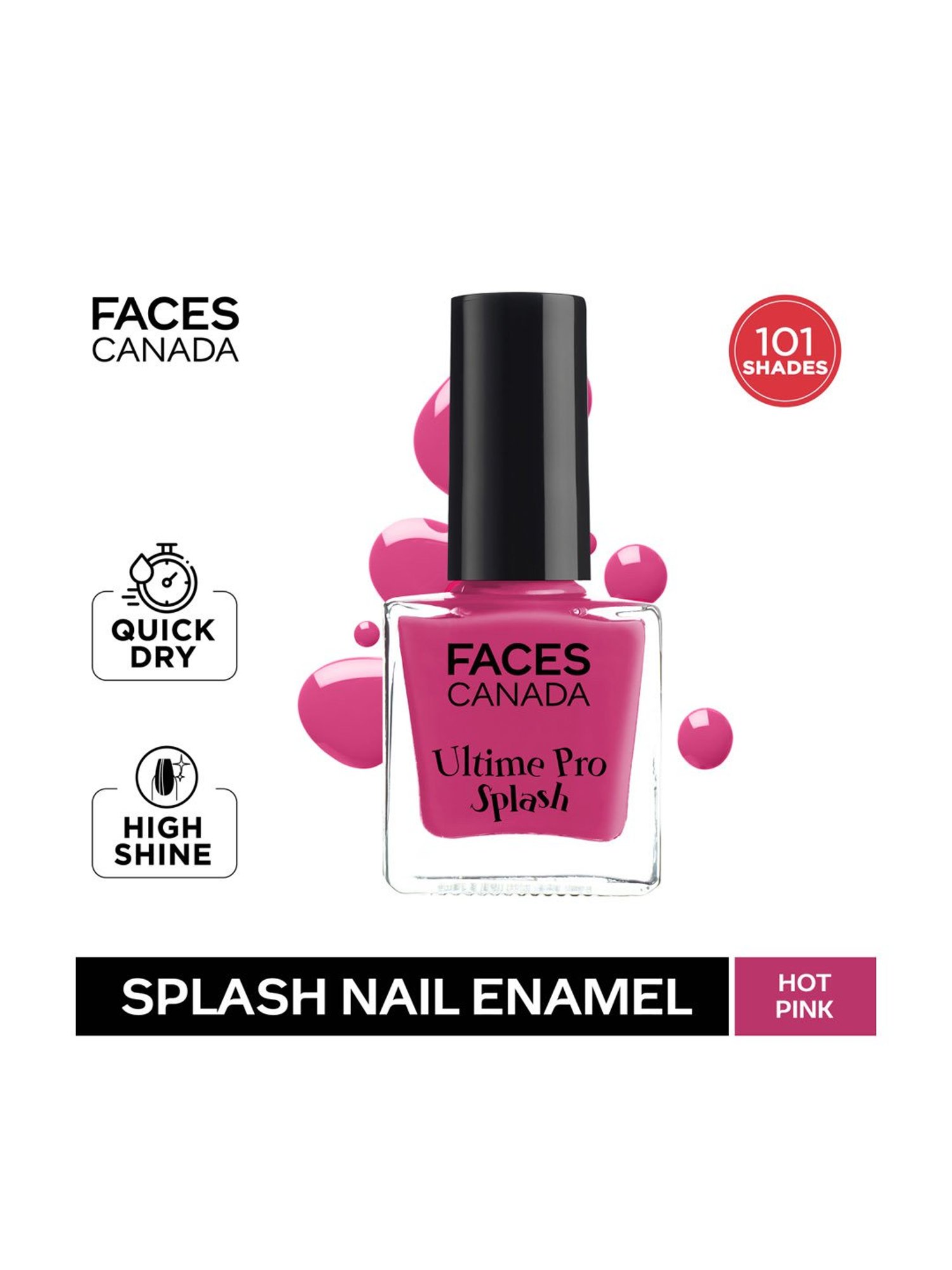 Faces Canada Ultime Pro Splash Nail Enamel Hot Pink 101