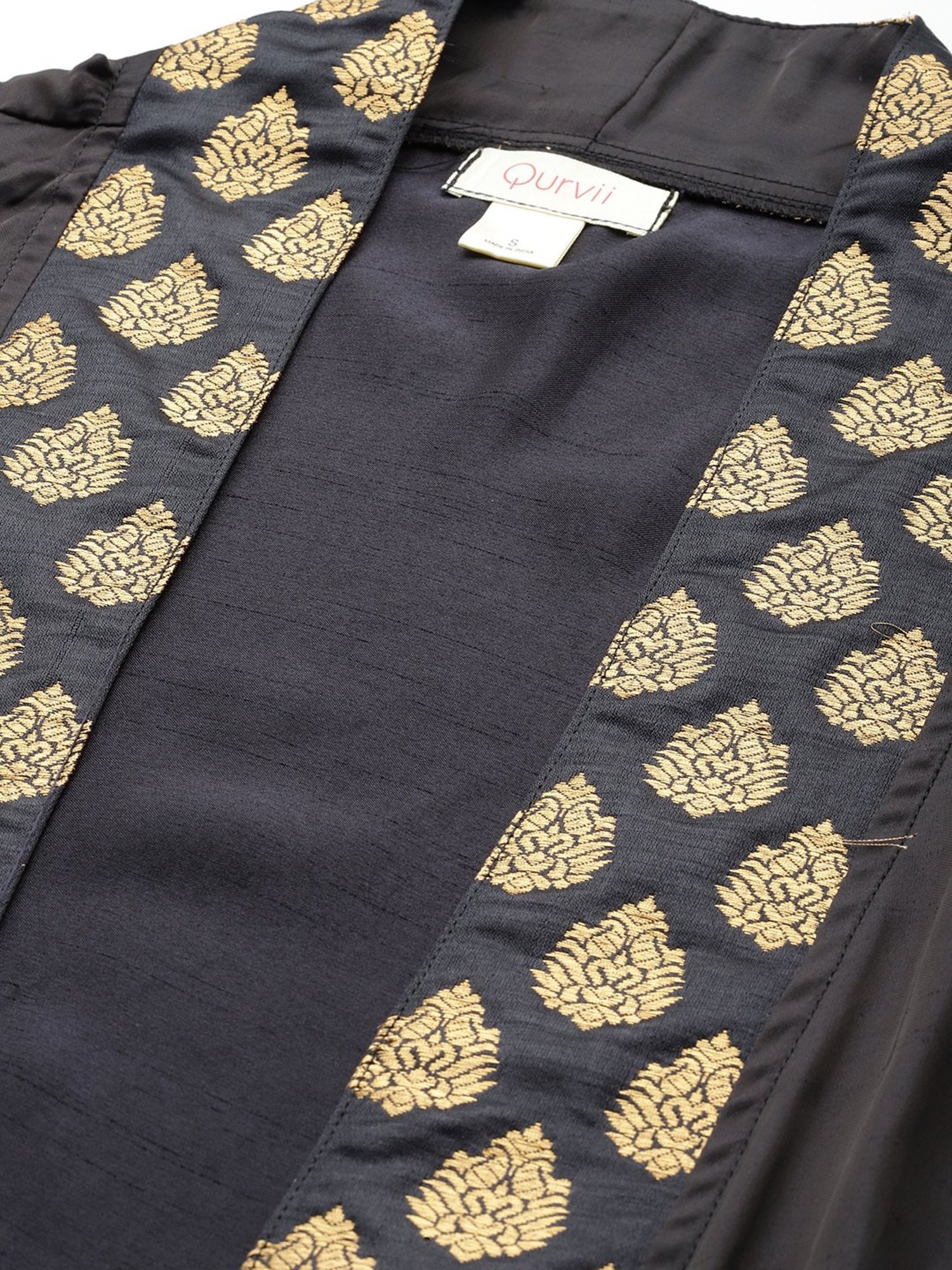 Akkriti by Pantaloons Off-White Self Pattern Shrug