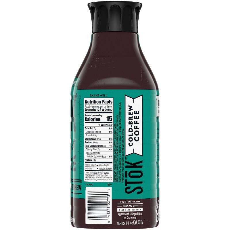 SToK Un-Sweet Black Cold Brew Iced Coffee - 48 fl oz