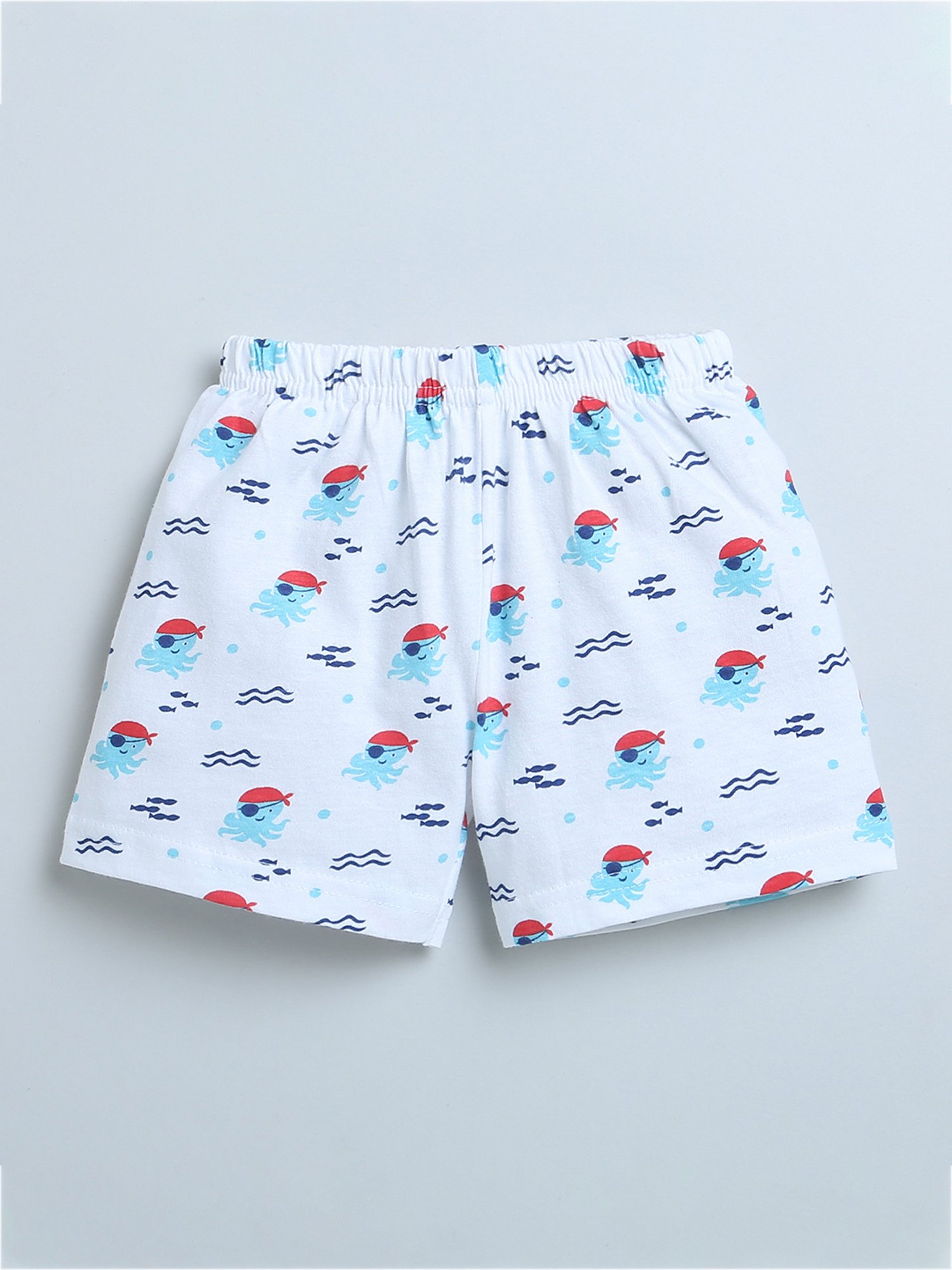 Bumzee Kids Red & White Printed Shorts (Pack Of 2)
