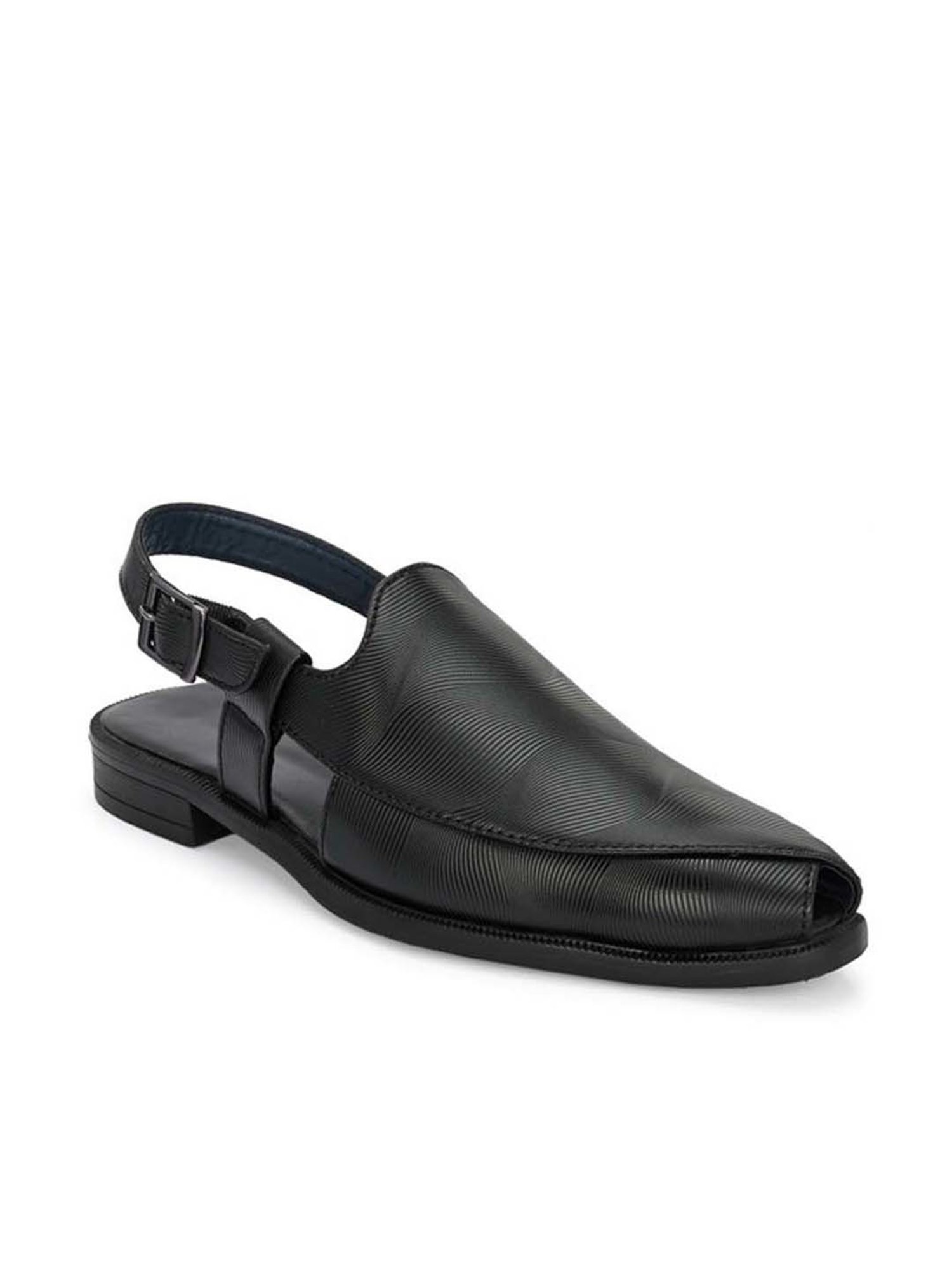 San Frissco Men's Black Back Strap Sandals