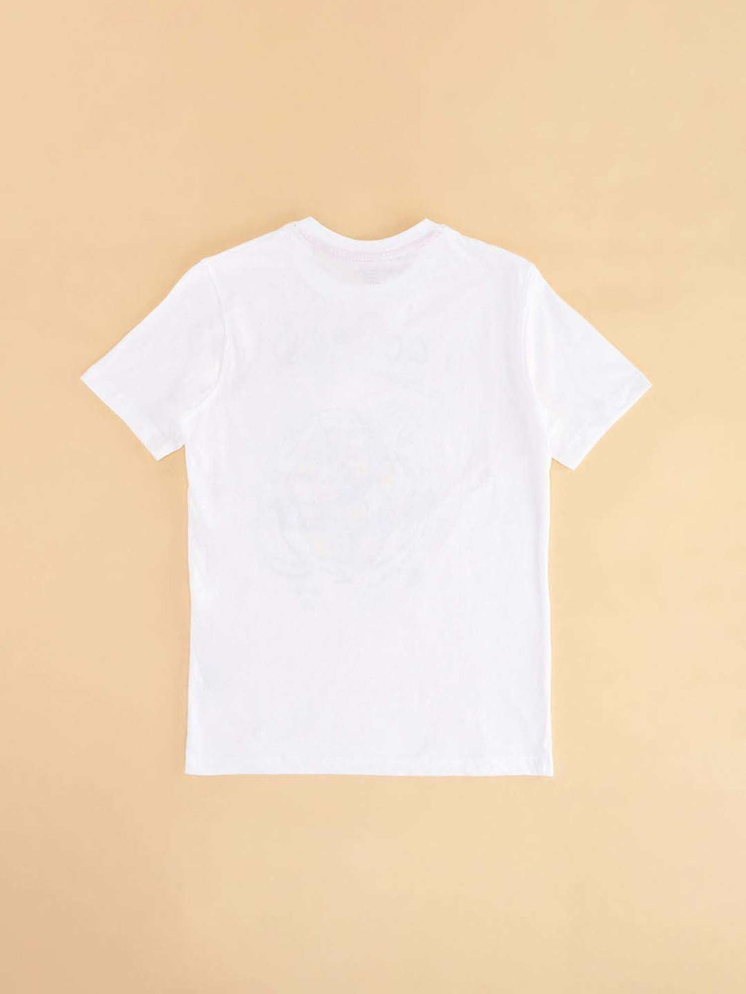 Pantaloons Junior White Cotton Printed T-Shirt
