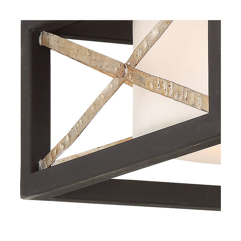 Ceiling Lights Flush Mount Matte Black / Antique Silver Accents - Aurora Lighting