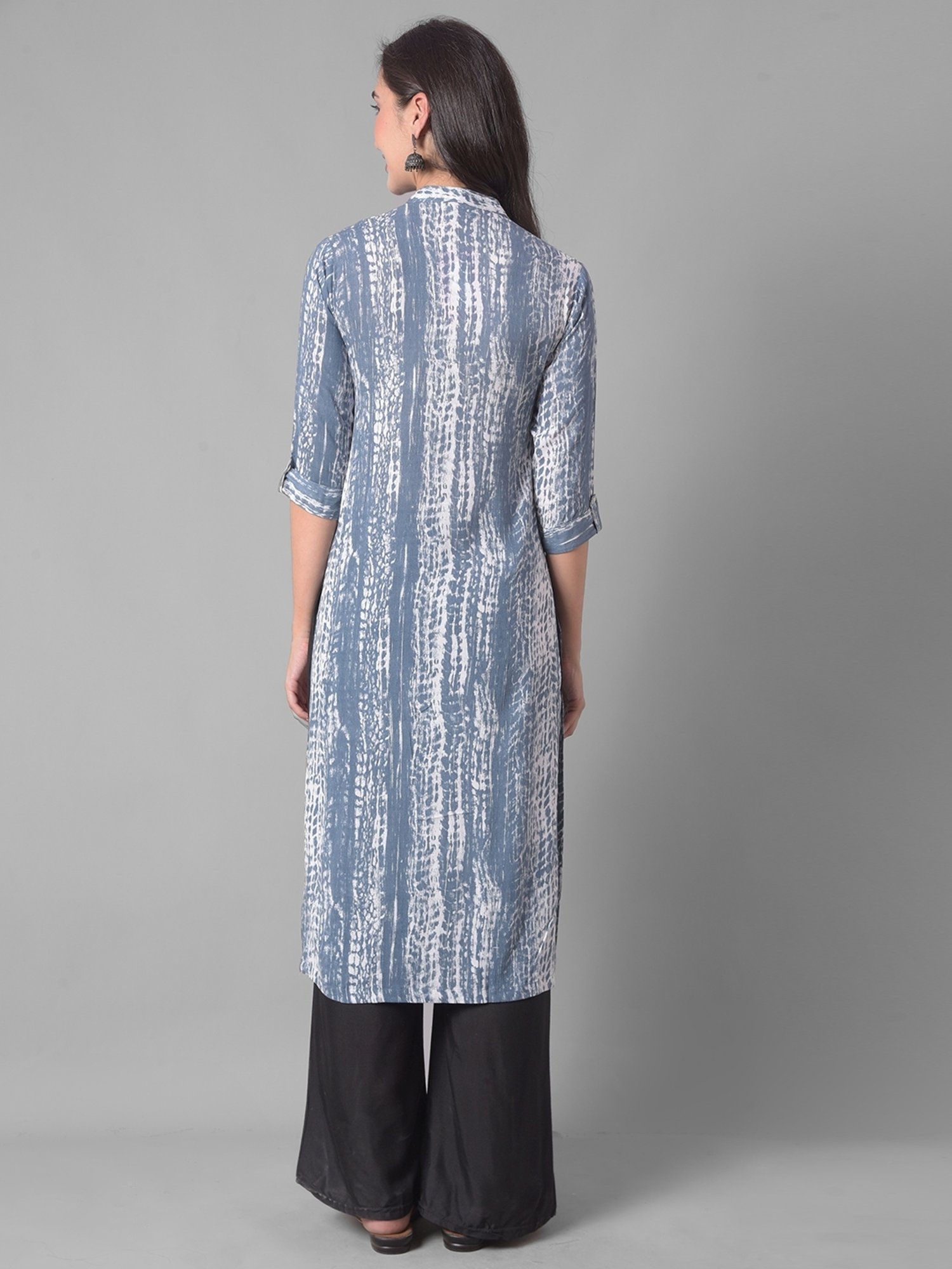 Dollar Missy Grey Printed Straight Kurta