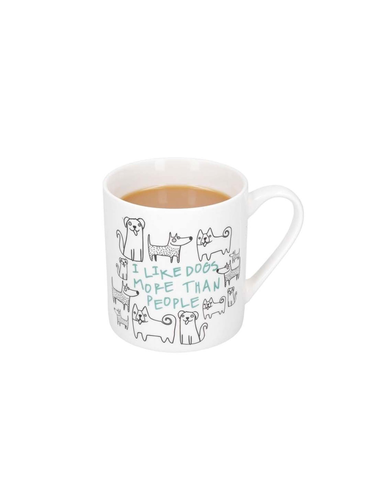 KitchenCraft White Ceramic Home Cat Can Mug (0.31 L) - Set of 2