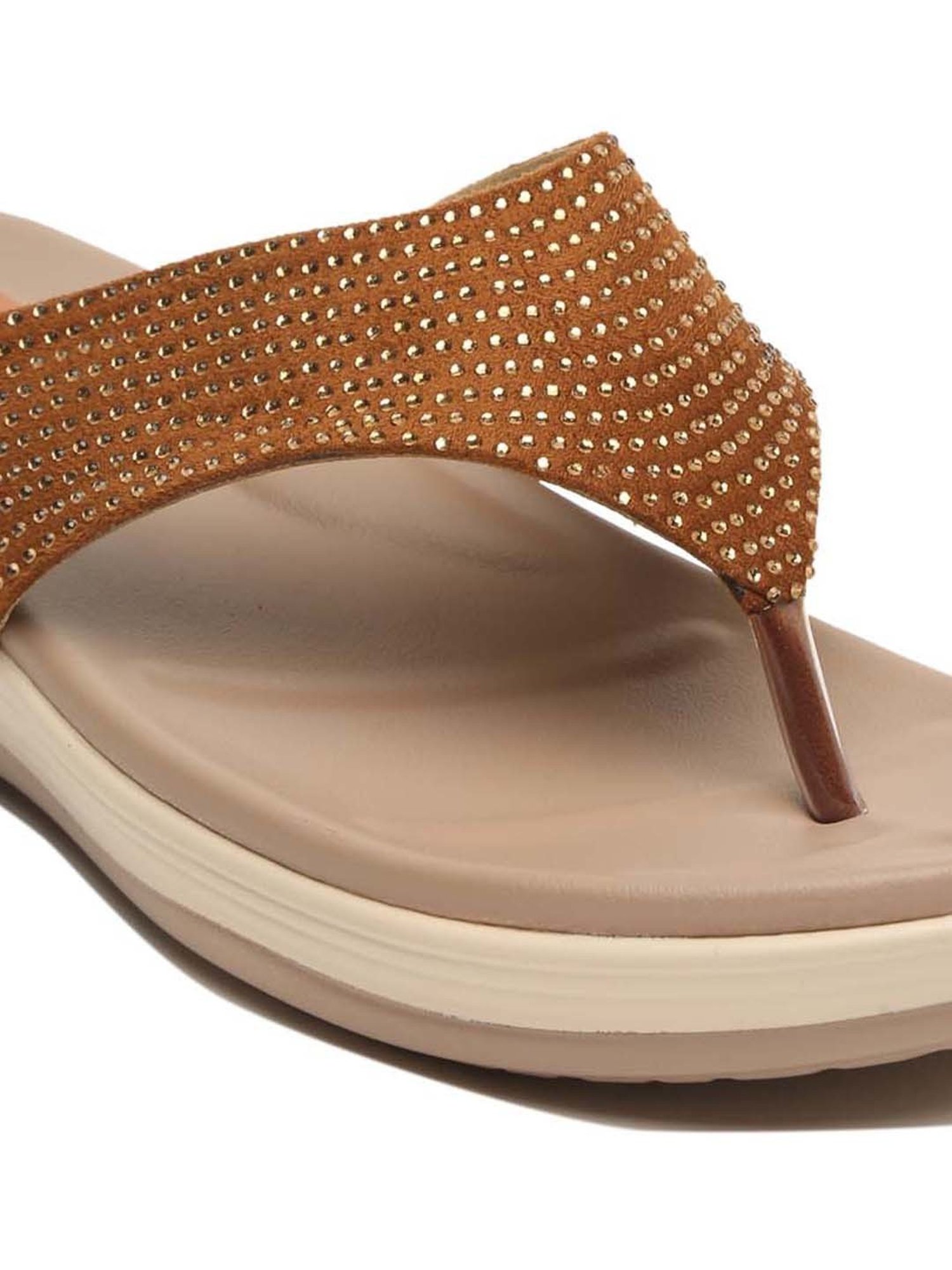 Pelle Albero Women's Tan Thong Wedges