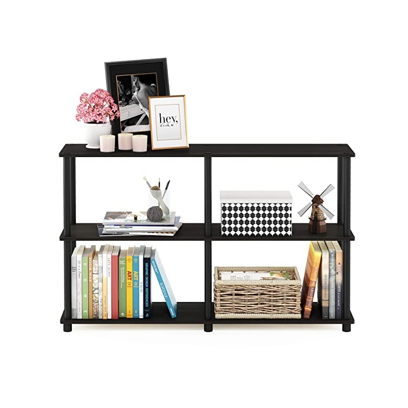 Turn-N-Tube 3-Tier Double Size Storage Display Rack, Espresso/Black