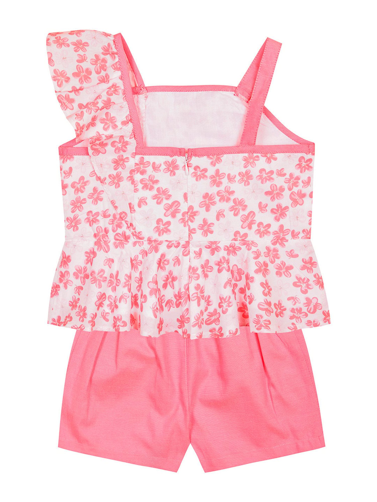 Budding Bees Kids Pink & White Floral Print Top with Shorts