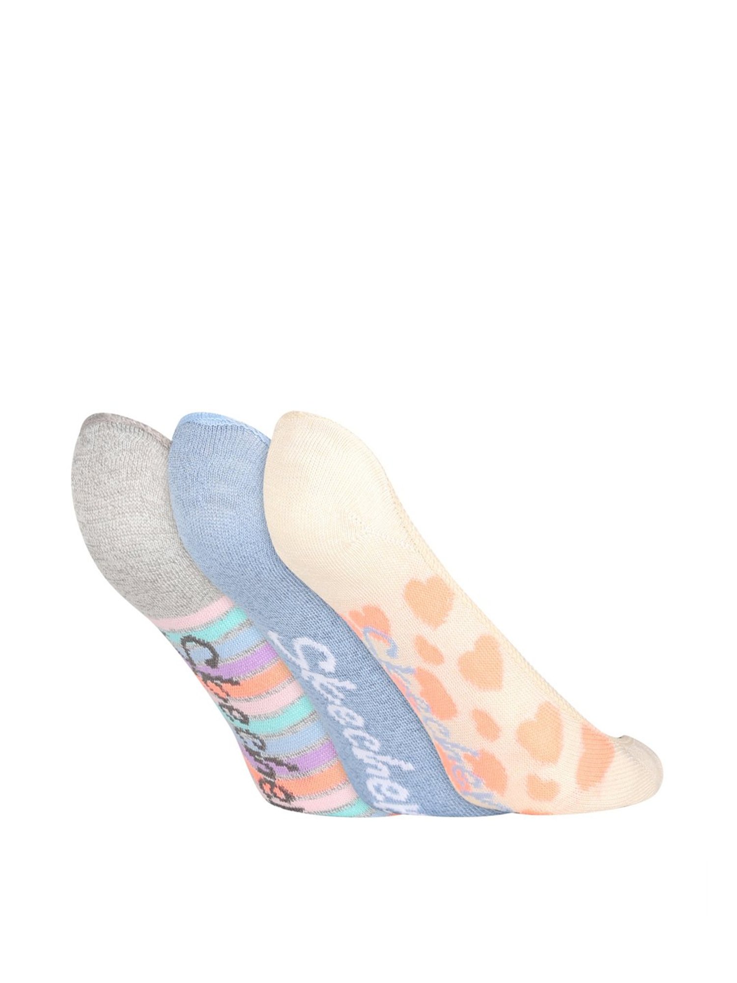 Skechers Superlow Multicolor Printed Socks for Girls - Pack of 3
