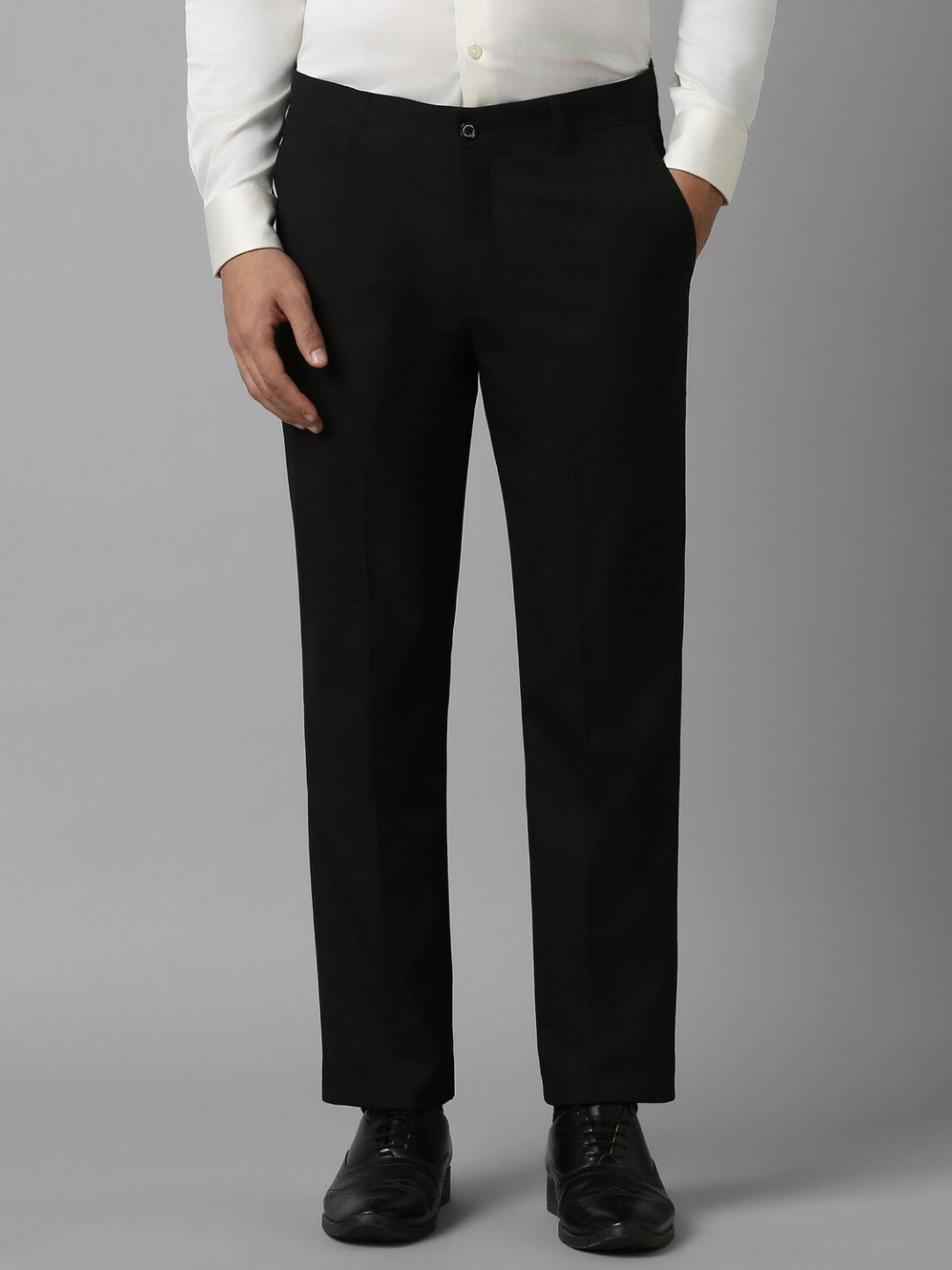 Louis Philippe Midnight Black Slim Fit Trousers