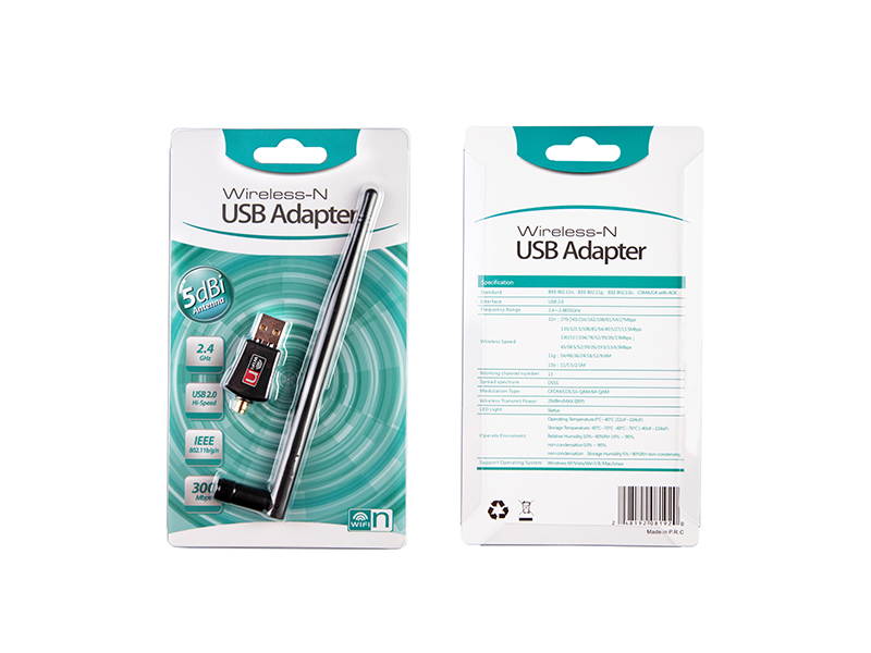 300mbps Nano Mini USB  WIFI adapter  Realtek RTL8192 Chipset  with 5dbi Antenna Lan Network