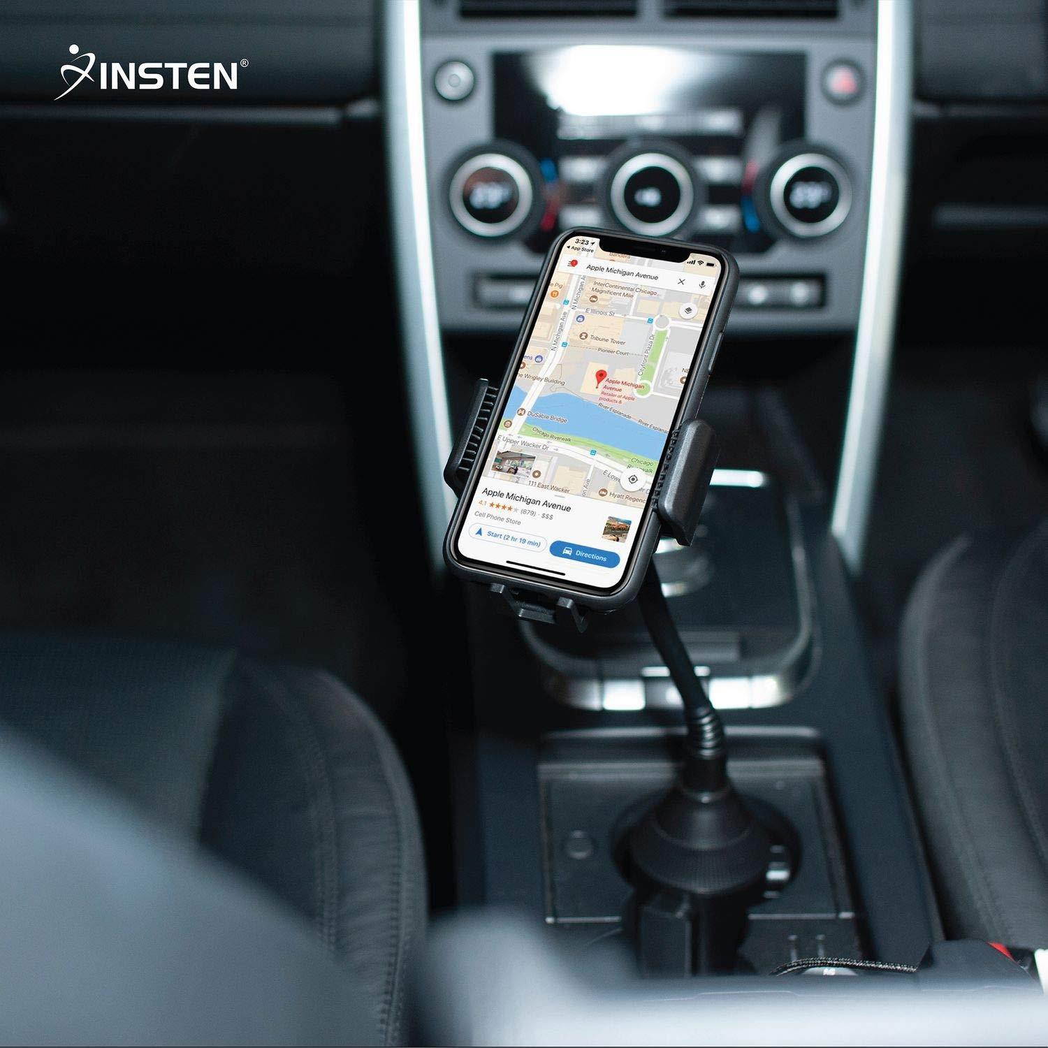 Cup Car Phone Holder, Insten 360 Degree [One Button Release] Long Gooseneck Cup Holder Car Mount Compatible with iPhone 11/11 Pro/ 11 Pro Max/XS/XS MAX/XR/X/8/8+/7/7+, Galaxy S10/S9/S8/Note 9