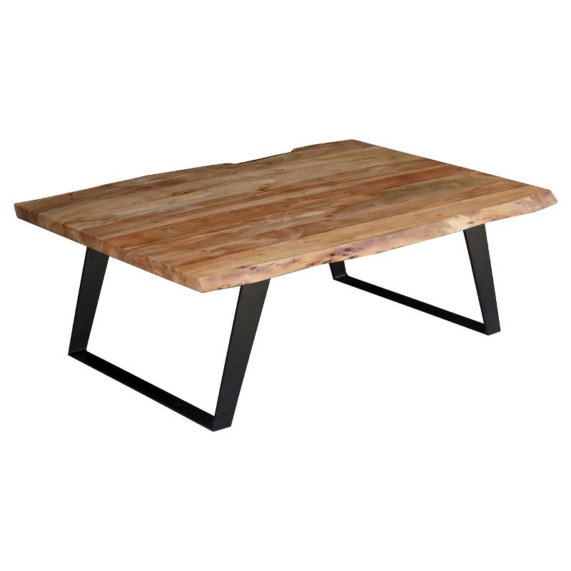 solid wood Live Edge Coffee Table - (16H x 45W x 31D) - Natural - Timbergirl