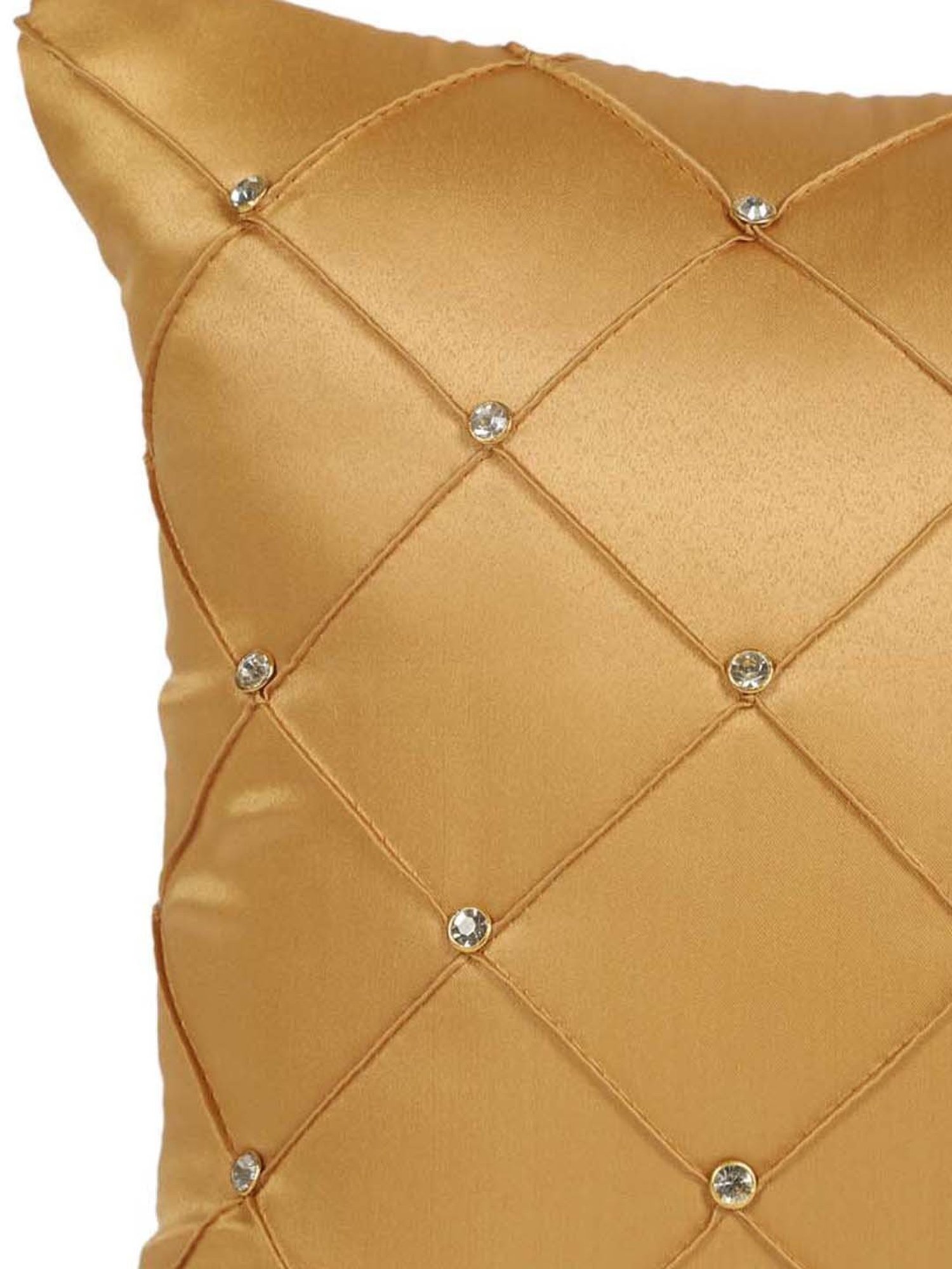 MFD HOME Furnishing Beige Satin Cushion Cover - Set of 1