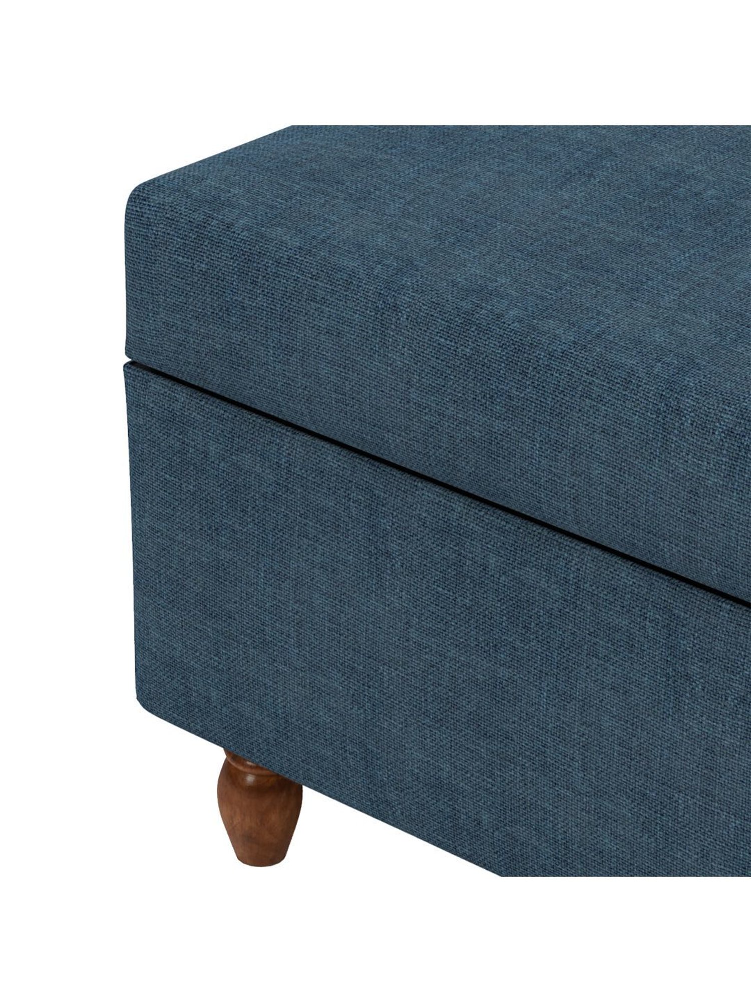 Chumbak Sailor Blue Mango Wood Modern Trunk Storage Ottoman