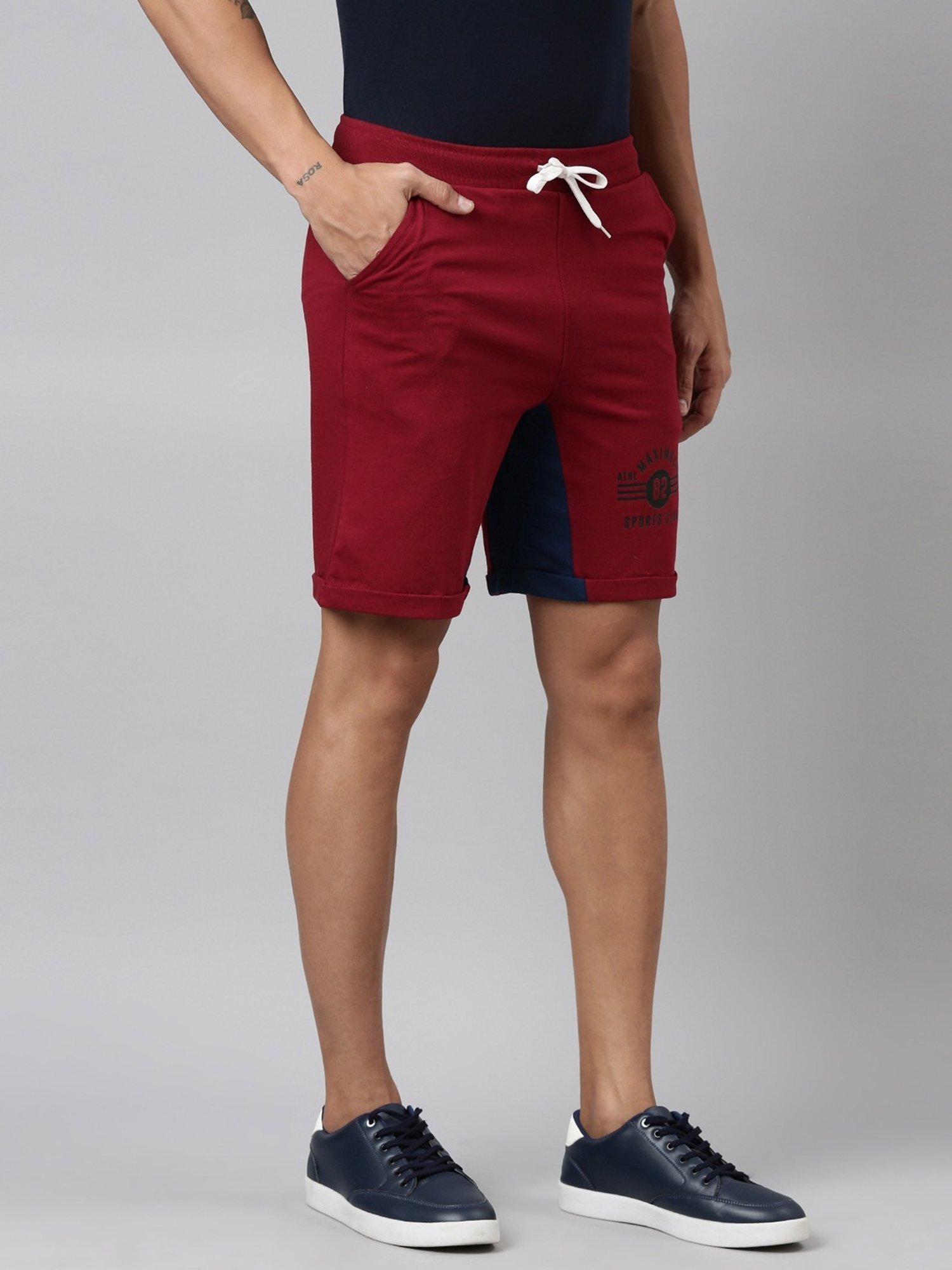 Dixcy Scott Maximus Maroon Cotton Regular Fit Shorts