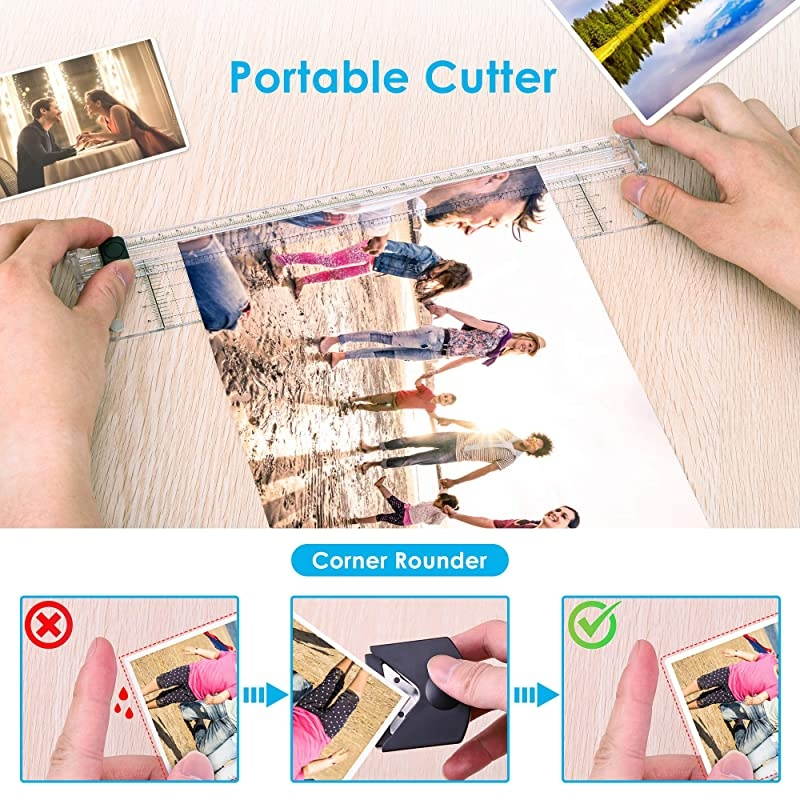 A4 Laminator Machine, 3 in 1 9'' Portable Thermal Laminating Machine with 20 Pouches, Paper Trimmer and Corner Rounder, for Home Office School