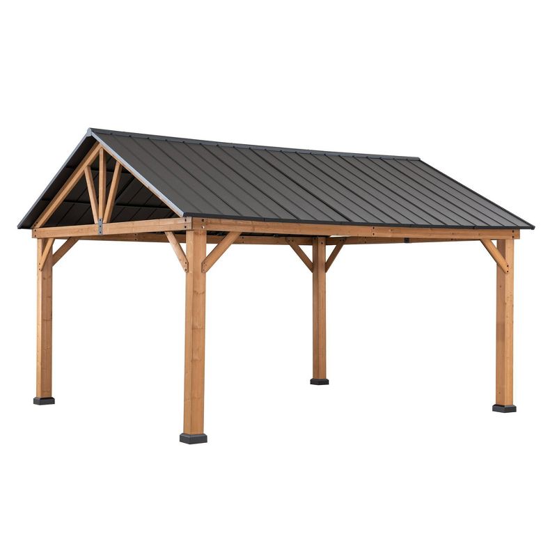 8.5' Elysium Attached Louvered Pergola - Vita